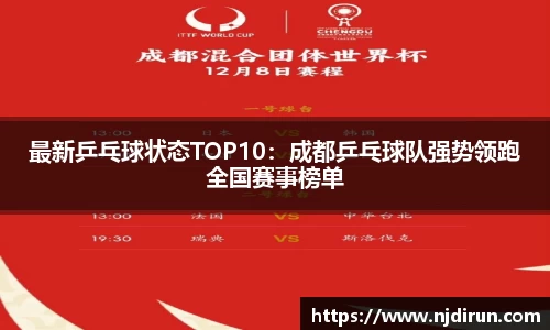 最新乒乓球状态TOP10：成都乒乓球队强势领跑全国赛事榜单