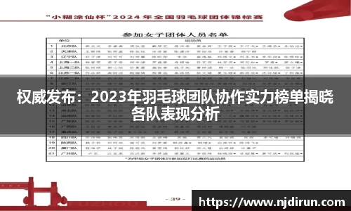 权威发布：2023年羽毛球团队协作实力榜单揭晓各队表现分析