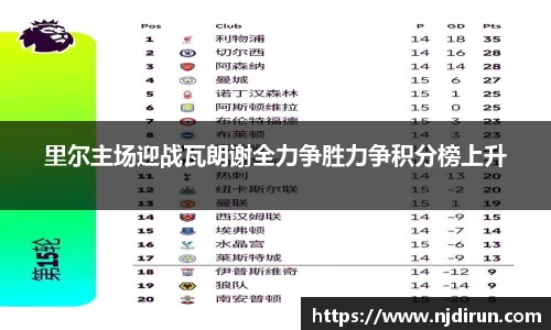 里尔主场迎战瓦朗谢全力争胜力争积分榜上升