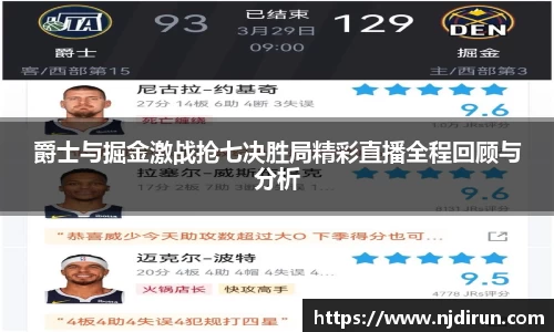 爵士与掘金激战抢七决胜局精彩直播全程回顾与分析